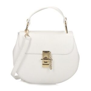 JustFab White Crossbody Bag with Gold Accent